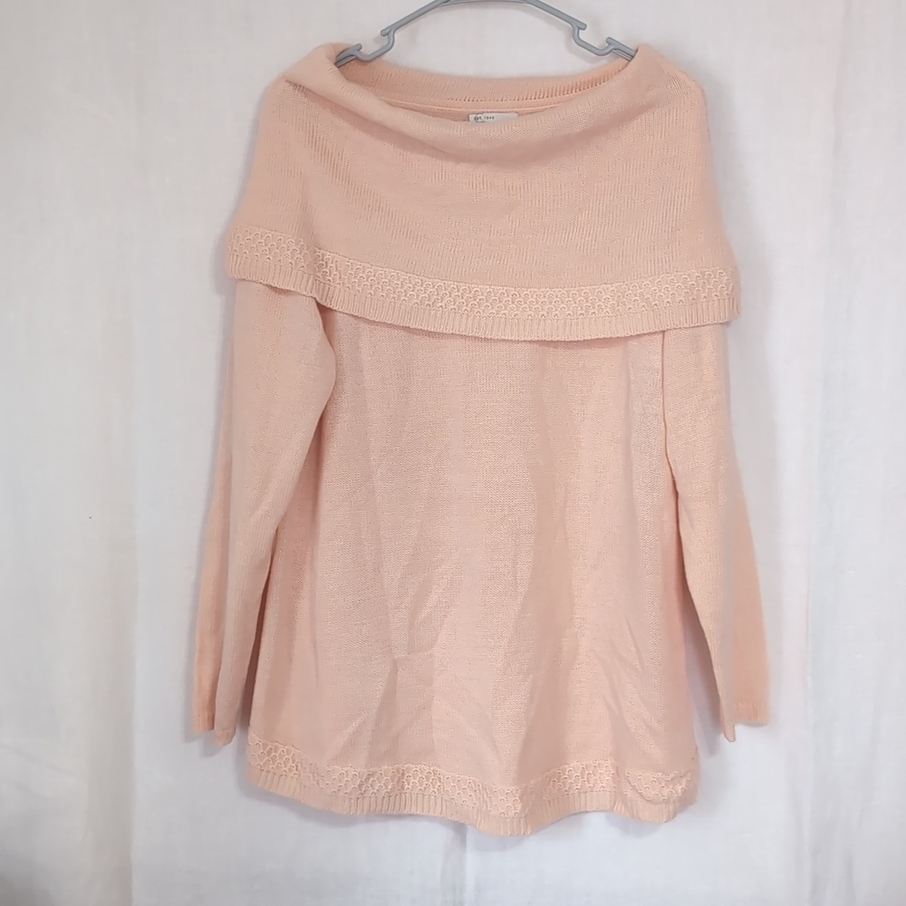 Est 1946 Peach Off Shoulder Sweater Size 14/16W